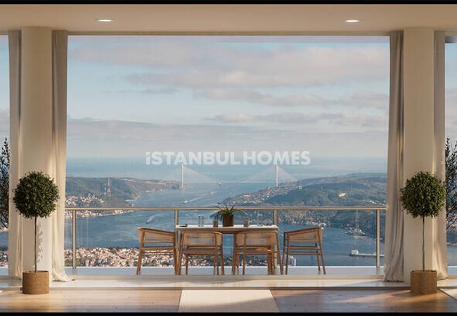 Flats in Luxury Project with Views on 3 Bridges in Istanbul Sariyer 4