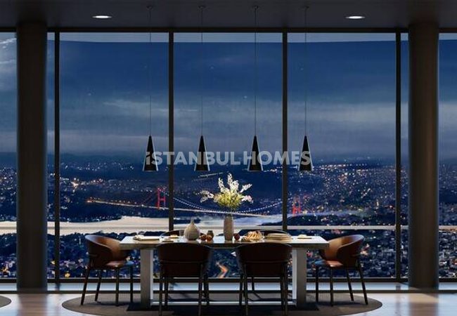 Flats in Luxury Project with Views on 3 Bridges in Istanbul Sariyer 5