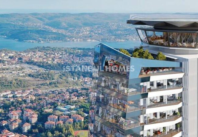 Flats in Luxury Project with Views on 3 Bridges in Istanbul Sariyer 9
