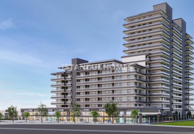 Flats in a Complex with a Pool in Buyukcekmece