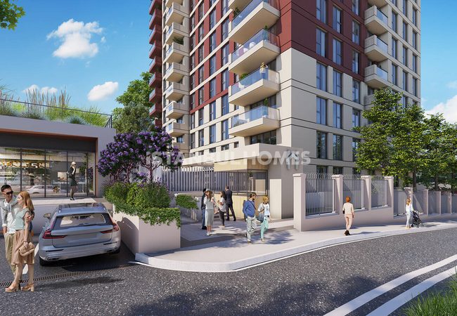 شقق بشرفات على طريق باسن إكسبريس في باغجلار إسطنبول 1