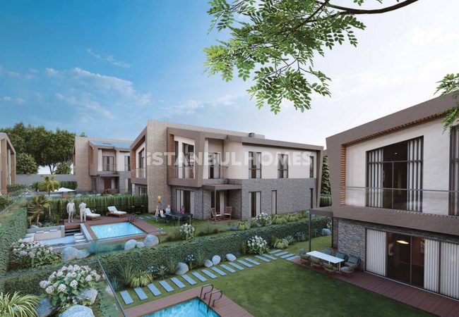 İstanbul Beykoz'da Güvenlikli Sitede Havuzlu 5 Odalı Villalar