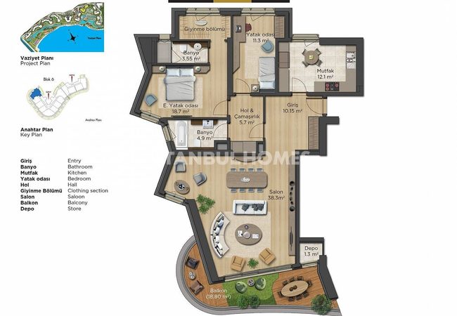عقارات مجهزة بميزات فائقة الفخامة في باكيركوي 32