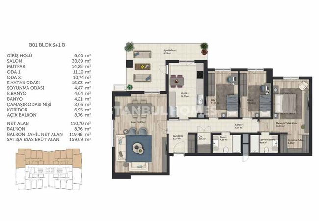 İstanbul Başakşehir’de Şehir Manzaralı Modern Daireler 34