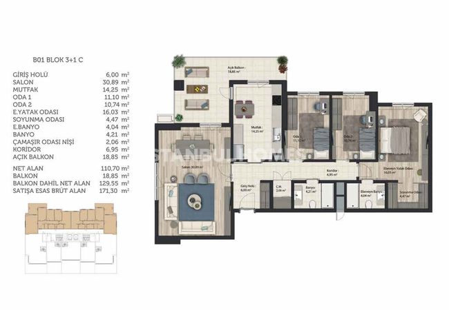 İstanbul Başakşehir’de Şehir Manzaralı Modern Daireler 35