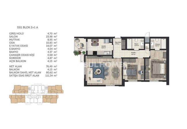İstanbul Başakşehir’de Şehir Manzaralı Modern Daireler 38