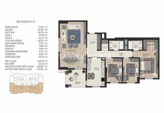 İstanbul Başakşehir’de Şehir Manzaralı Modern Daireler 33