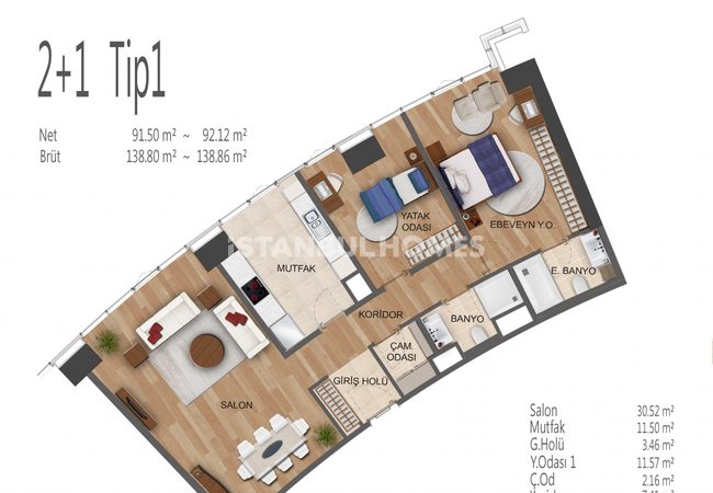 Spacieux Appartements À Umraniye Avec Riches Fonctionnalités 41