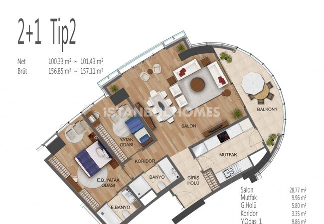 Spacieux Appartements À Umraniye Avec Riches Fonctionnalités 43