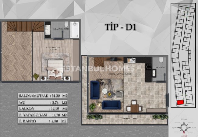 Investment Flats in a Luxurious Complex in Bahcelievler 13