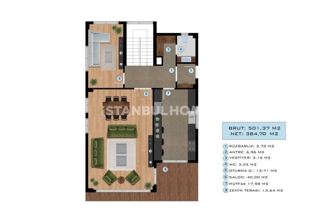 New Build Triplex Villas with Private Pool in Beylikduzu 59