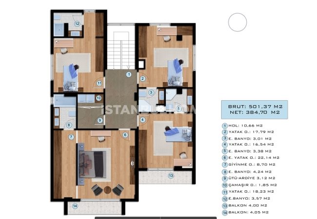 New Build Triplex Villas with Private Pool in Beylikduzu 60
