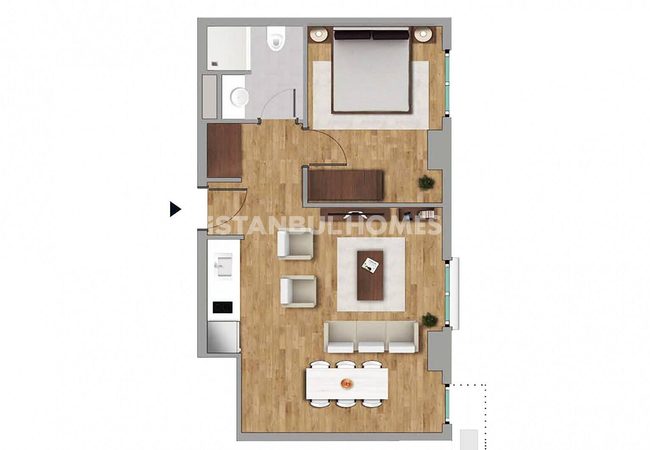 1-bedroom Flat in a Complex Near the Metrobus Stop in Kagithane 13