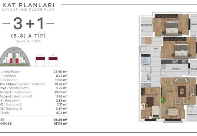 İstanbul Eyüpsultan’da Havuzlu Sitede Modern Daireler 26