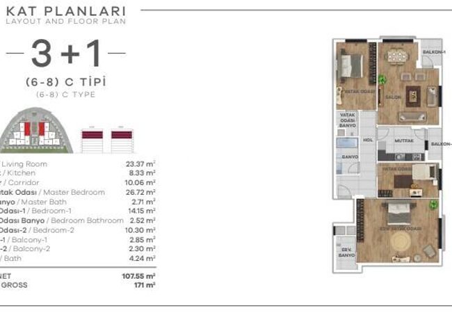 İstanbul Eyüpsultan’da Havuzlu Sitede Modern Daireler 27