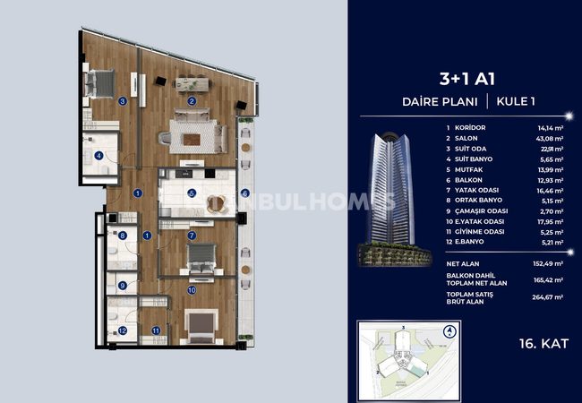 Flats in Luxury Project with Views on 3 Bridges in Istanbul Sariyer 26