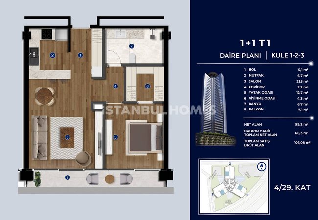 Flats in Luxury Project with Views on 3 Bridges in Istanbul Sariyer 27