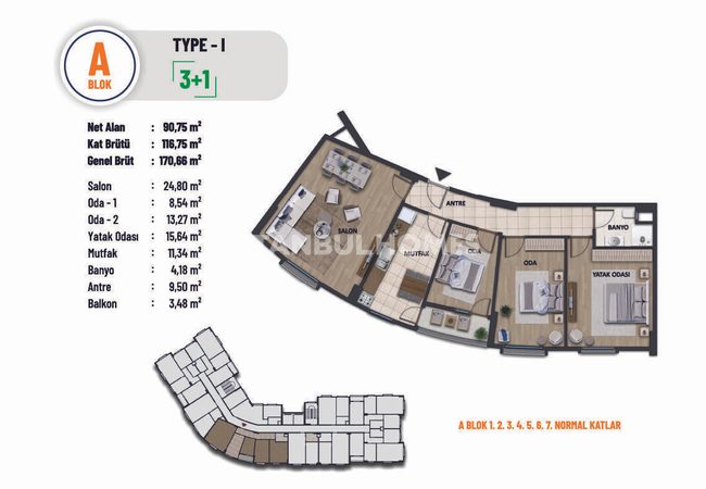 Flats in Complex Near E-5 Highway in Pendik Istanbul 28