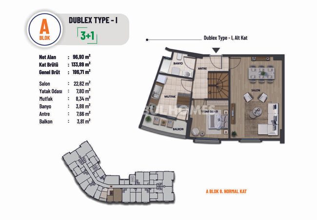 Flats in Complex Near E-5 Highway in Pendik Istanbul 36