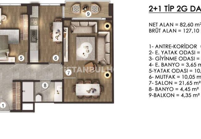 İstanbul Zeytinburnu'nda Geniş Kullanım Alanı Sunan Daireler 29