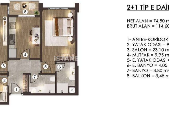 İstanbul Zeytinburnu'nda Geniş Kullanım Alanı Sunan Daireler 30