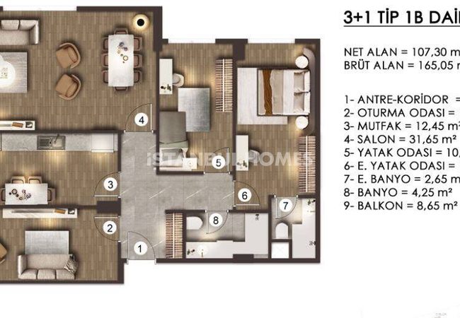 İstanbul Zeytinburnu'nda Geniş Kullanım Alanı Sunan Daireler 32