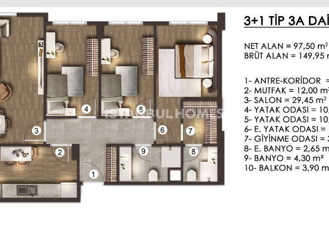 İstanbul Zeytinburnu'nda Geniş Kullanım Alanı Sunan Daireler 35