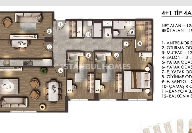 İstanbul Zeytinburnu'nda Geniş Kullanım Alanı Sunan Daireler 39