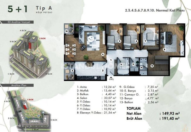 Eyüpsultan'da Avm'ye Yakın Şehir ve Doğa Manzaralı Daireler 45