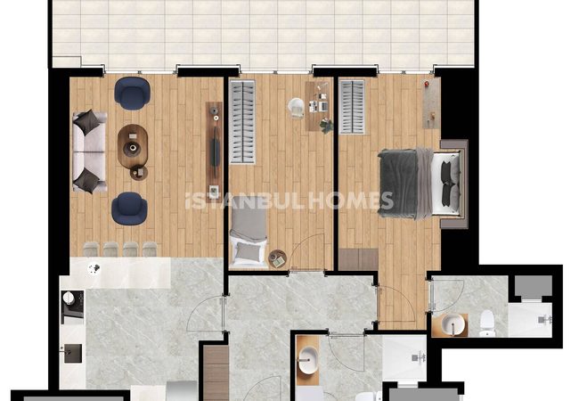 Flats in a Complex with a Pool in Buyukcekmece 21