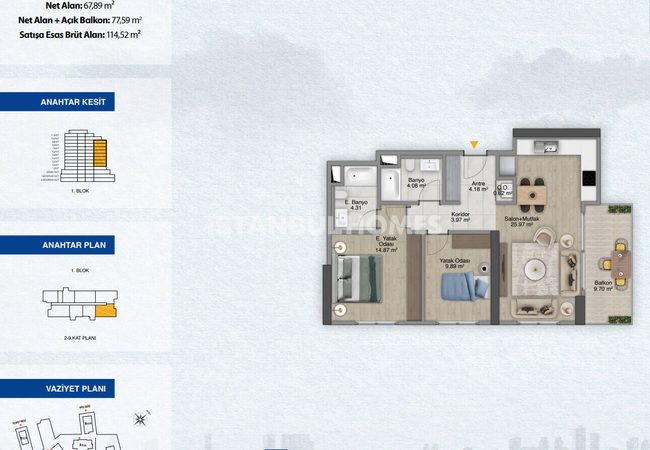 شقق في مشروع سكني على بُعد 150 مترًا من محطة المترو في شيشلي، إسطنبول 23