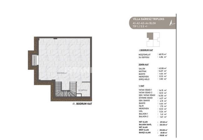 İstanbul Beykoz'da Güvenlikli Sitede Havuzlu 5 Odalı Villalar 14