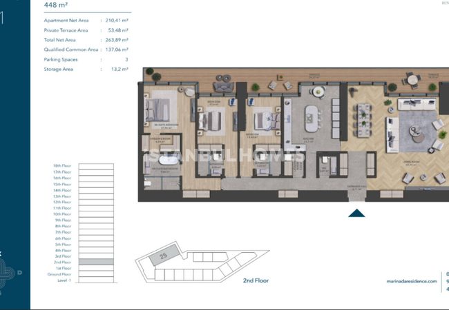 Stylish Middle Floor Apartments and Penthouses in Bakirkoy 37