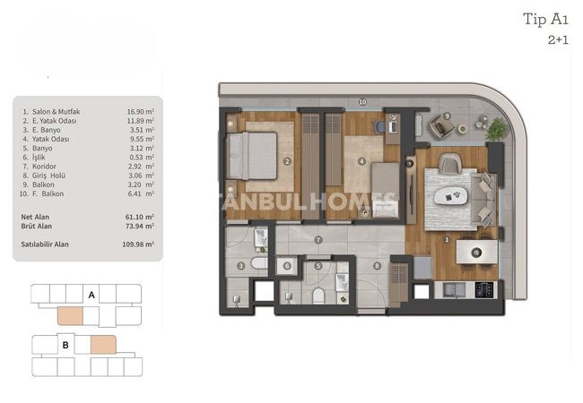 Wohnungen Mit Meerblick Und Privatpool In Ataşehir 28