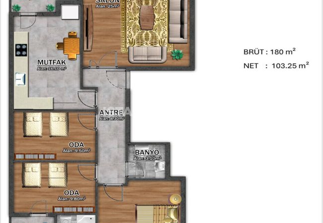 Flats with Community Pool and Parking Lot in İstanbul 27