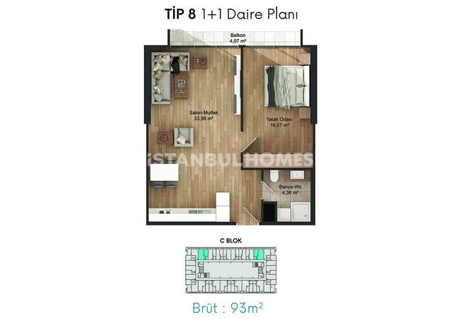 Real Estate in a Complex with Rich Facilities in Kucukcekmece 39