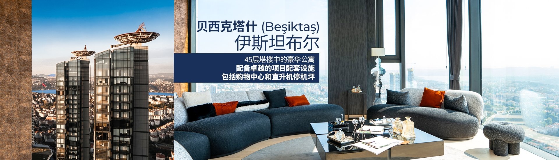 贝希克塔斯伊斯坦布尔带室内游泳池、健身房和商城的公寓