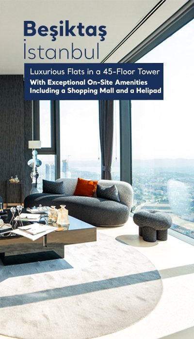 Flats with On-Site Pool, Gym, and Mall in Beşiktaş İstanbul