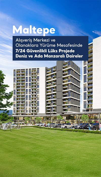 Maltepe'de Metro ve Marmaraya Yakın Deniz Manzaralı Daireler