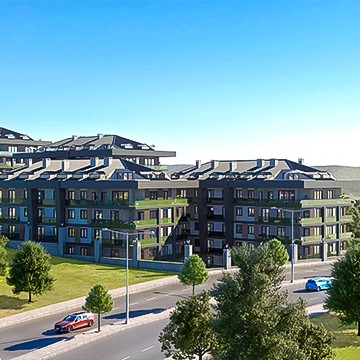 apartments next to the road with greenery